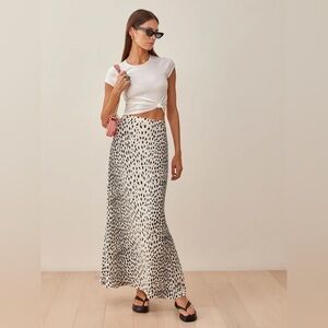 Reformation Snow Leopard Print Vista Maxi Skirt